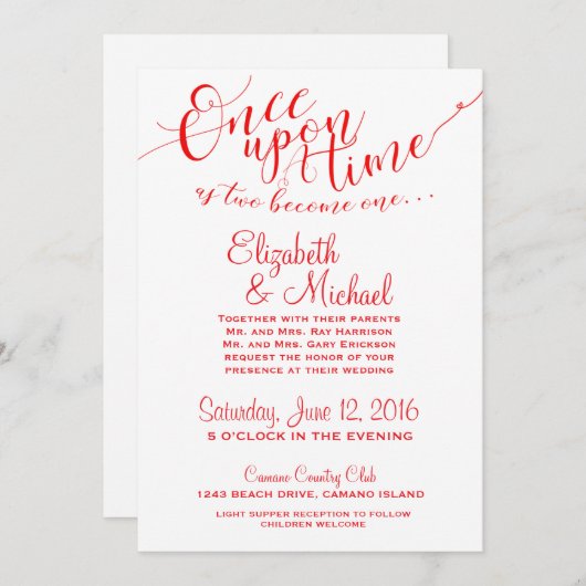 Invitation de conte de fées Il était une fois - RO (Devant / Derrière)