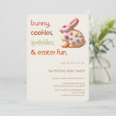 Invitation de cookie de lapin de Pâques | Fête de (Debout devant)