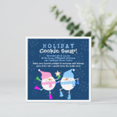 Invitation de Cookie Swap de Holiday Snowmen (Debout devant)