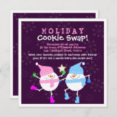 Invitation de Cookie Swap de Holiday Snowmen (Devant / Derrière)