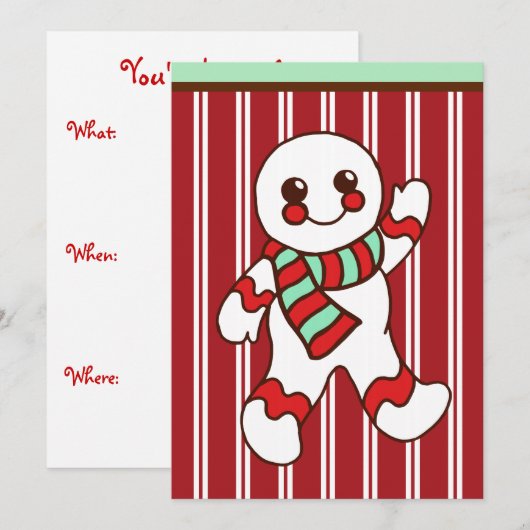 Invitation de cookies de Noël (Devant / Derrière)