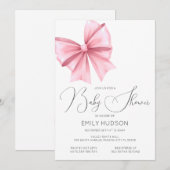 Invitation de Coquette à Arc en Rose Modifiable (Devant / Derrière)