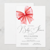 Invitation de Coquette à Arc Rouge Modifiable (Devant / Derrière)