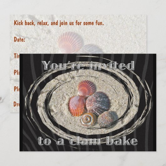 Invitation de coquillages à cuire (Devant / Derrière)