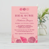 Invitation de coquillages roses pour Mariage d'été (Debout devant)
