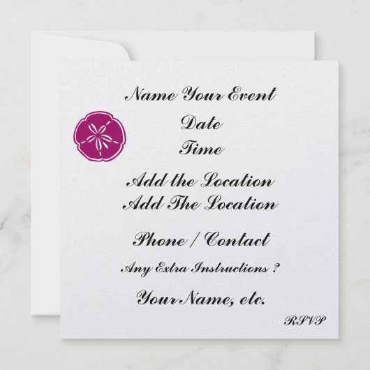 Invitation de coquillages - SRF (Dos)