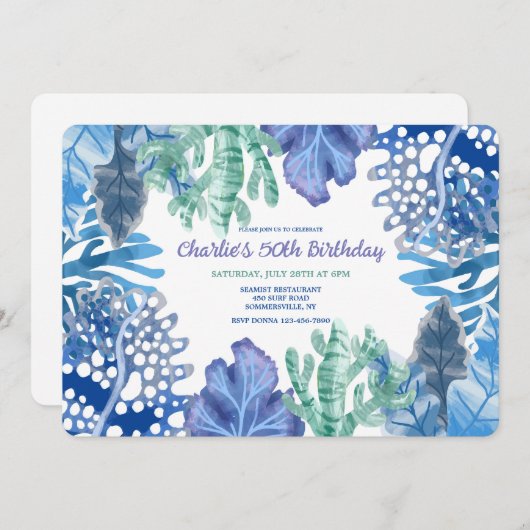 Invitation de corail bleu (Devant / Derrière)