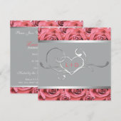 Invitation de corail de douche de couples de rose (Devant / Derrière)