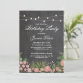 Invitation de Coral Floral Chalk (Debout devant)