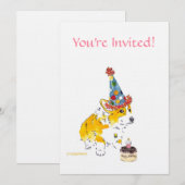Invitation de Corgi à la fête d'anniversaire (Devant / Derrière)