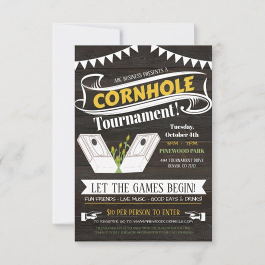 Invitation de Cornhole (Devant)