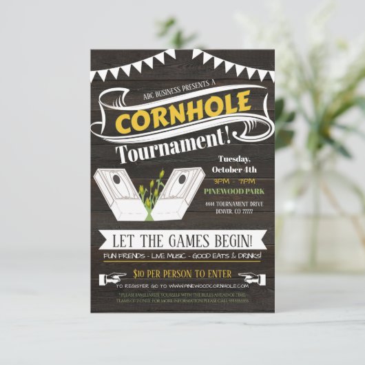 Invitation de Cornhole (Debout devant)