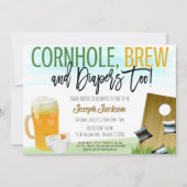 Invitation de Cornhole et de Beer Baby shower (Devant)