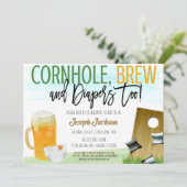 Invitation de Cornhole et de Beer Baby shower (Debout devant)