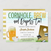 Invitation de Cornhole et de Beer Baby shower (Devant / Derrière)