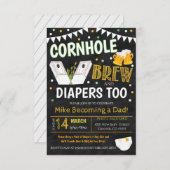 Invitation de Cornhole et de Beer Baby shower (Devant / Derrière)