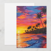 Invitation de coucher de soleil tropical (Devant / Derrière)