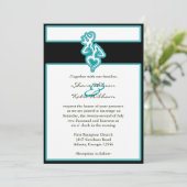 Invitation de couleur personnalisée Turquoise (Debout devant)