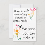 Invitation de couleurs d'été (Dos)