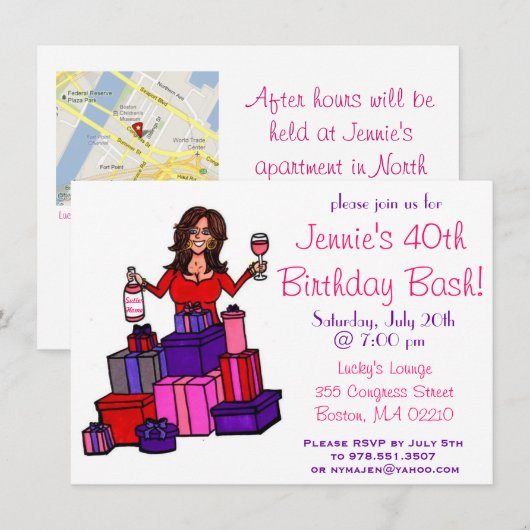 Invitation de coup d'anniversaire (Devant / Derrière)