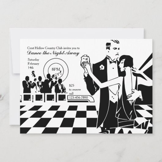 Invitation de couple dansant (Devant)