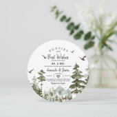 Invitation de couple de douche de forêt de pin de (Debout devant)