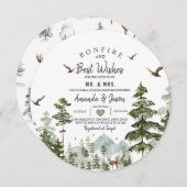 Invitation de couple de douche de forêt de pin de (Devant / Derrière)