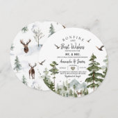 Invitation de couple de forêt de pin de feu de joi (Devant / Derrière)