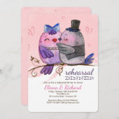 Invitation de couple d'oiseaux d'aquarelle (Devant / Derrière)