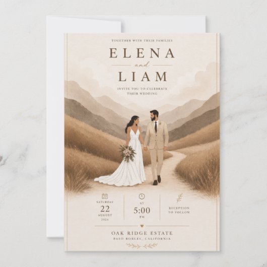 Invitation de couple en ligne moderne (Devant)