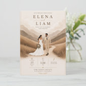 Invitation de couple en ligne moderne (Debout devant)