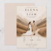 Invitation de couple en ligne moderne (Devant / Derrière)