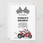 Invitation de coureur de moto (Devant)