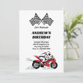 Invitation de coureur moto (Debout devant)