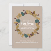 Invitation de couronne de citrouille au festival a (Devant)