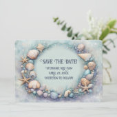 Invitation de couronne de coquillages de plage pou (Debout devant)