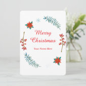 Invitation de couronne de Noël élégante (Debout devant)
