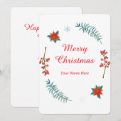 Invitation de couronne de Noël élégante (Devant / Derrière)