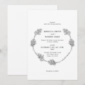 Invitation de couronne florale 01 (Devant / Derrière)