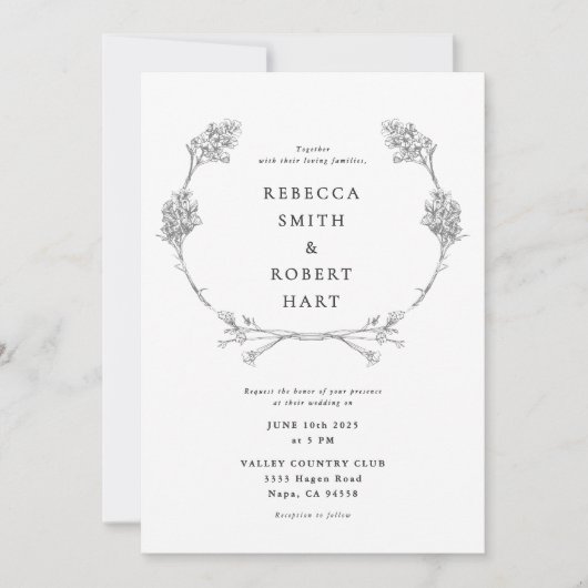 Invitation de couronne florale 02 (Devant)