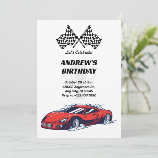 Invitation de course automobile (Debout devant)