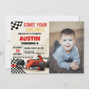 Invitation de course personnalisé pour enfants ave