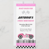 Invitation de course rose (Devant)