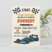 Invitation de courses de garçons avec À damiers (Debout devant)