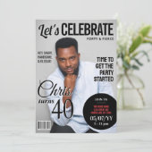 Invitation de couverture de magazine d'anniversair (Debout devant)