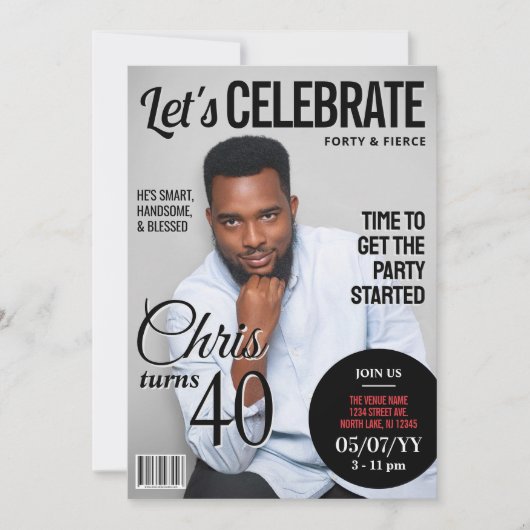 Invitation de couverture du magazine Anniversaire  (Devant)