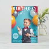 Invitation de couverture du magazine de fête d'ann (Debout devant)