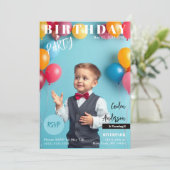 Invitation de couverture du magazine de fête d'ann (Debout devant)