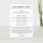 Invitation de couverture du magazine de mariage du (Dos)