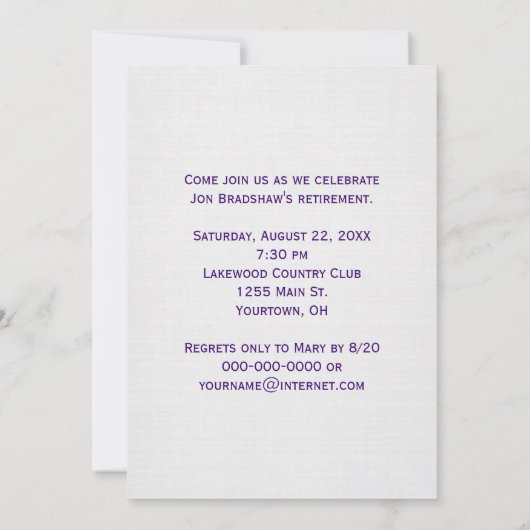 Invitation de couverture du magazine Retraite (Dos)